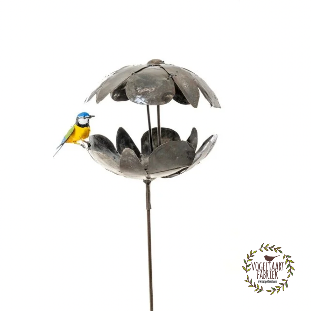 ZIMBA-ARTS METALEN POMPOENVOGELVOERDER OP STOK